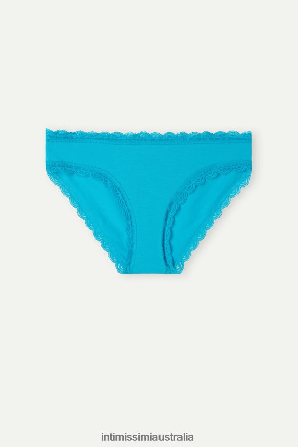 Intimissimi Women 210J-Digital Turquoise Underwear 0RJT48999 Cotton and Lace Briefs