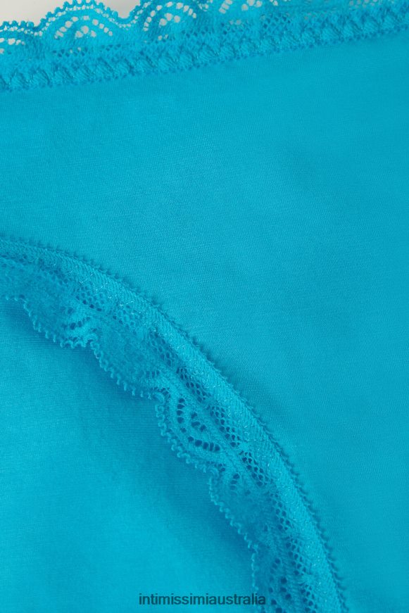 Intimissimi Women 210J-Digital Turquoise Underwear 0RJT48999 Cotton and Lace Briefs