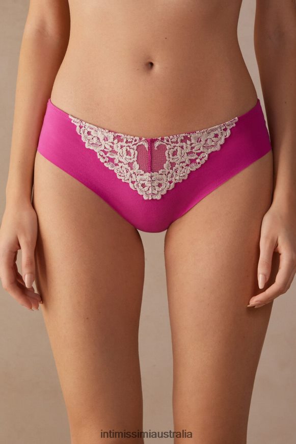 Intimissimi Women 213J-Valentine Pink/Ivory Underwear 0RJT48972 Pretty Flowers Seamless Cotton Briefs