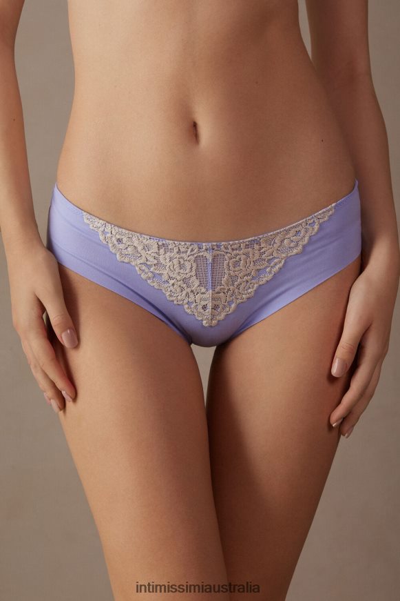 Intimissimi Women 214J-Sweet Lavender/Ivory Underwear 0RJT48962 Pretty Flowers Seamless Cotton Briefs
