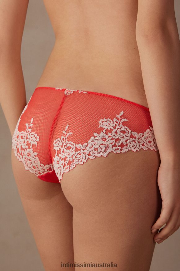 Intimissimi Women 216J-Flame Scarlet/Ivory Underwear 0RJT48953 Pretty Flowers Briefs