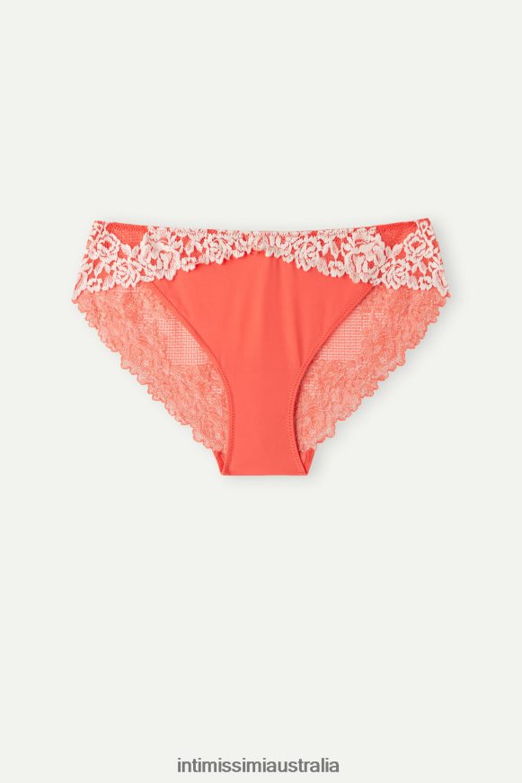 Intimissimi Women 216J-Flame Scarlet/Ivory Underwear 0RJT48953 Pretty Flowers Briefs