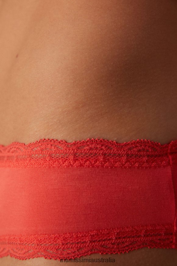 Intimissimi Women 219J-Flame Scarlet Underwear 0RJT48992 Cotton and Lace Briefs