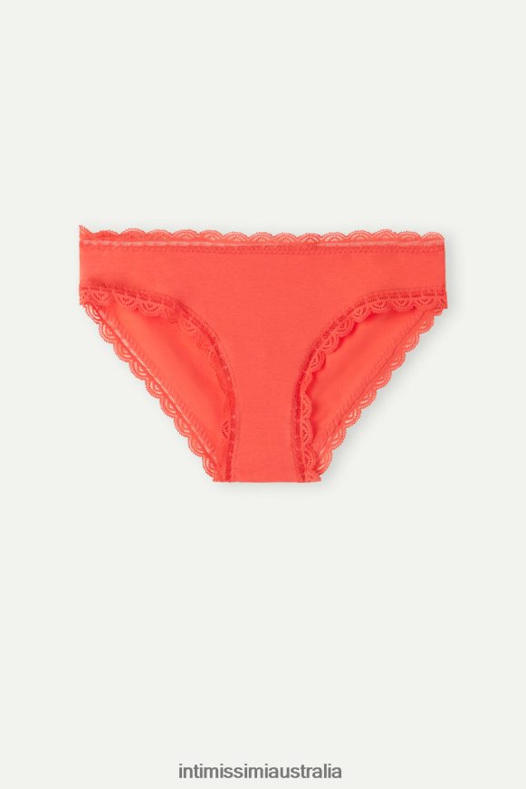 Intimissimi Women 219J-Flame Scarlet Underwear 0RJT48992 Cotton and Lace Briefs