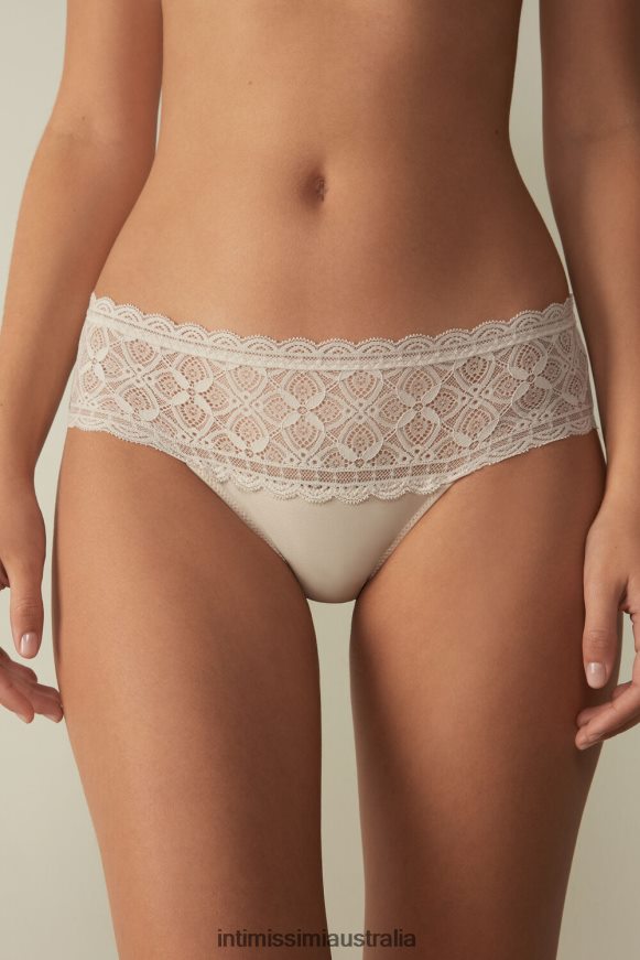 Intimissimi Women 2280-Pink Silk Underwear 0RJT481073 High-Rise Briefs in Lace and Cotton