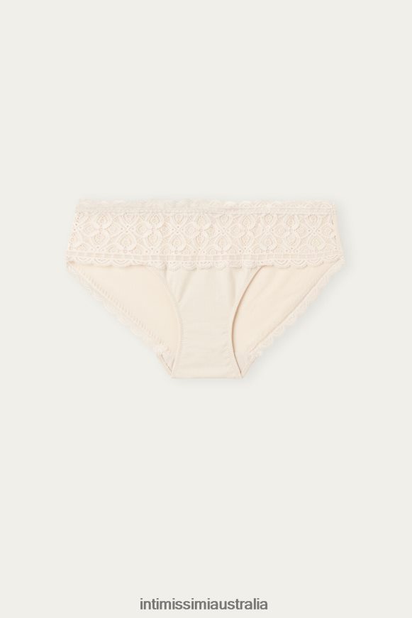 Intimissimi Women 2280-Pink Silk Underwear 0RJT481073 High-Rise Briefs in Lace and Cotton