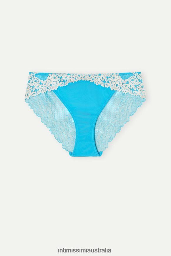 Intimissimi Women 233J-Digital Turquoise/Ivory Underwear 0RJT48965 Pretty Flowers Briefs