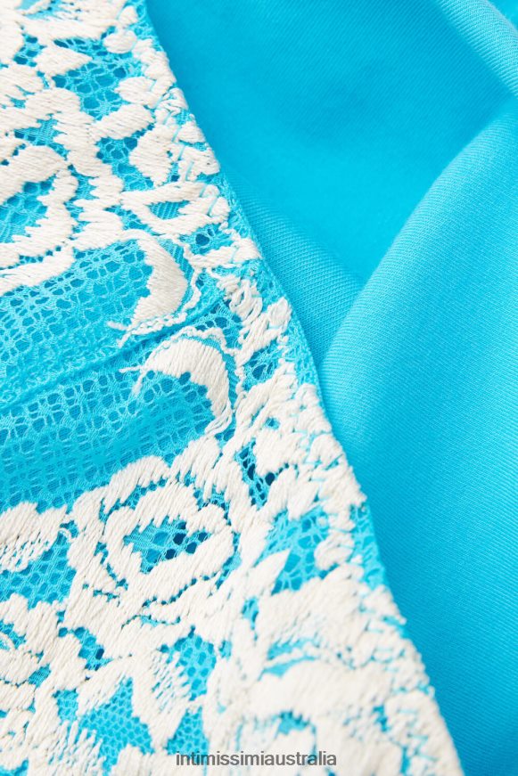 Intimissimi Women 233J-Digital Turquoise/Ivory Underwear 0RJT48966 Pretty Flowers Seamless Cotton Briefs