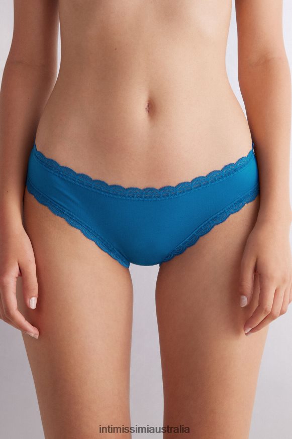 Intimissimi Women 328J-Nautical Blue Underwear 0RJT48916 Cotton and Lace Briefs