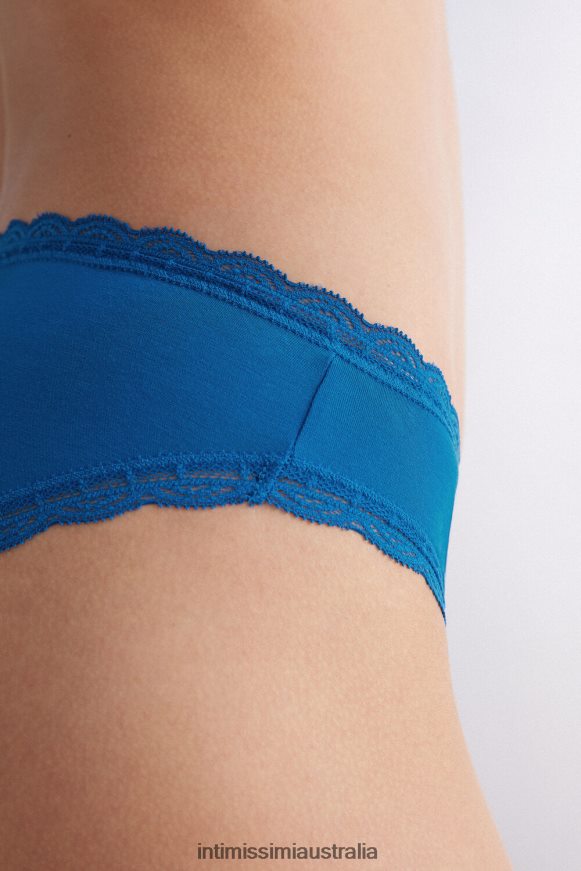 Intimissimi Women 328J-Nautical Blue Underwear 0RJT48916 Cotton and Lace Briefs