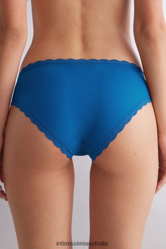 Intimissimi Women 328J-Nautical Blue Underwear 0RJT48916 Cotton and Lace Briefs