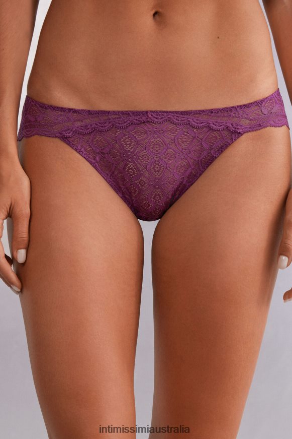 Intimissimi Women 345J-Purple Wine Underwear 0RJT48867 Low-Rise Lace Briefs