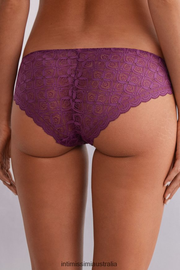 Intimissimi Women 345J-Purple Wine Underwear 0RJT48867 Low-Rise Lace Briefs