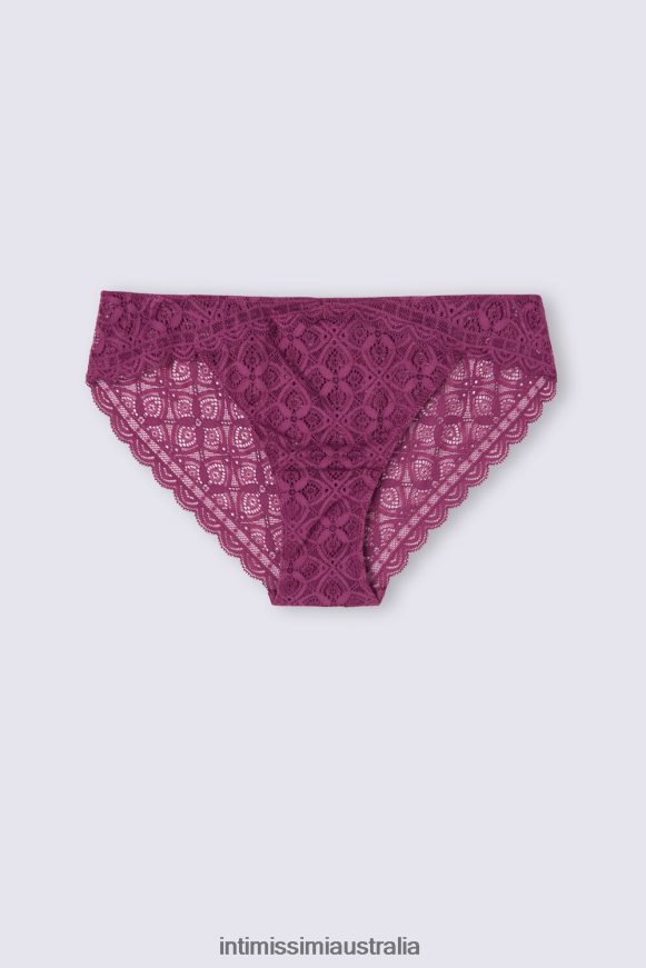 Intimissimi Women 345J-Purple Wine Underwear 0RJT48867 Low-Rise Lace Briefs