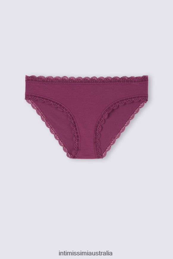 Intimissimi Women 345J-Purple Wine Underwear 0RJT48904 Cotton and Lace Briefs