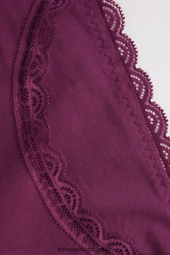 Intimissimi Women 345J-Purple Wine Underwear 0RJT48904 Cotton and Lace Briefs