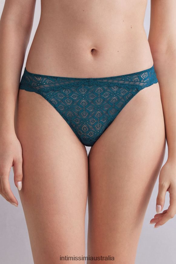 Intimissimi Women 346J-Teal Blue Underwear 0RJT48863 Low-Rise Lace Briefs