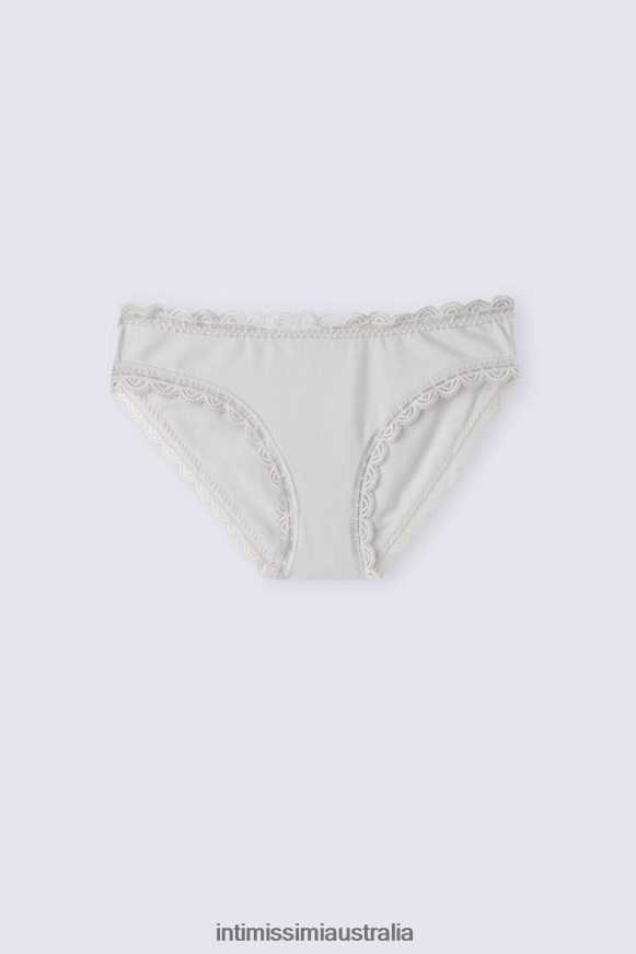 Intimissimi Women 347J-Ice Grey Underwear 0RJT48896 Cotton and Lace Briefs