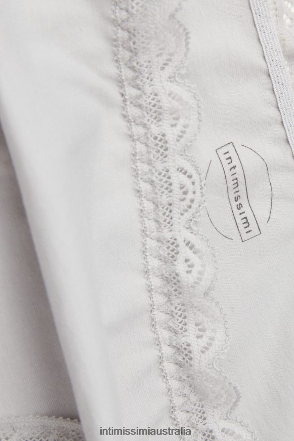 Intimissimi Women 347J-Ice Grey Underwear 0RJT48896 Cotton and Lace Briefs