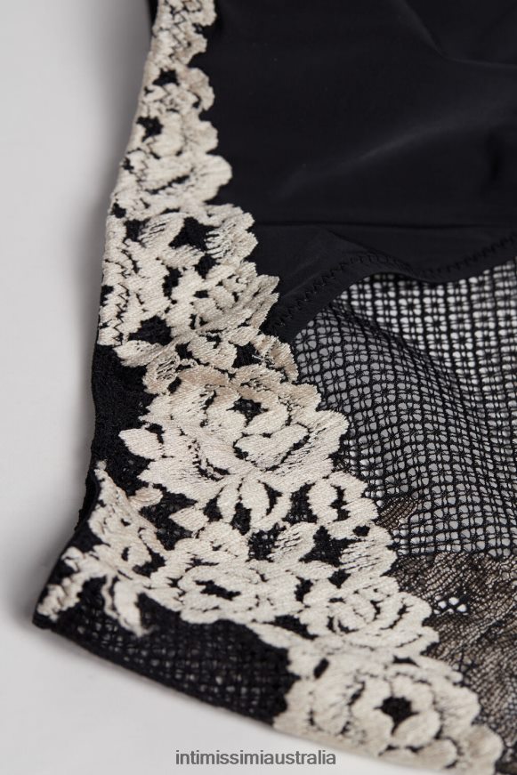 Intimissimi Women 9887-Black/Ivory Underwear 0RJT481152 Pretty Flowers Briefs