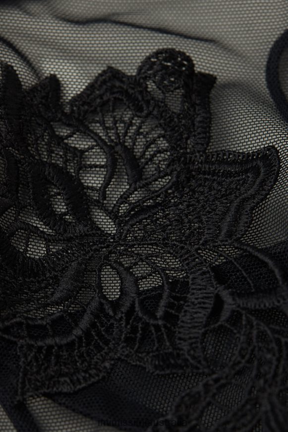 Intimissimi Women 019-Black Underwear 0RJT481012 Layers of Lust Thong with Side Straps