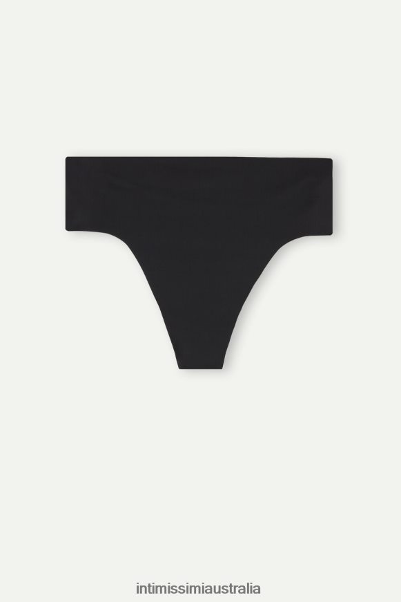 Intimissimi Women 019-Black Underwear 0RJT481027 High-Waisted Thong in Seamless Ultralight Microfibre