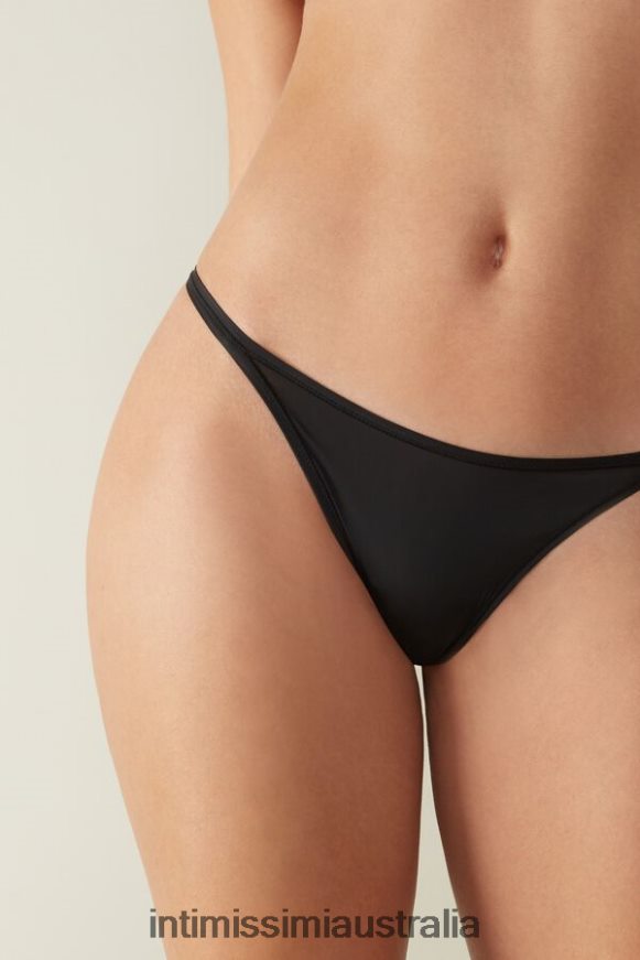 Intimissimi Women 019-Black Underwear 0RJT481102 Ultralight Microfibre G-String with Side Straps