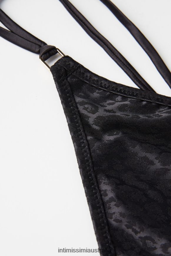 Intimissimi Women 019-Black Underwear 0RJT48975 Cool Minimal Thong with Side Straps
