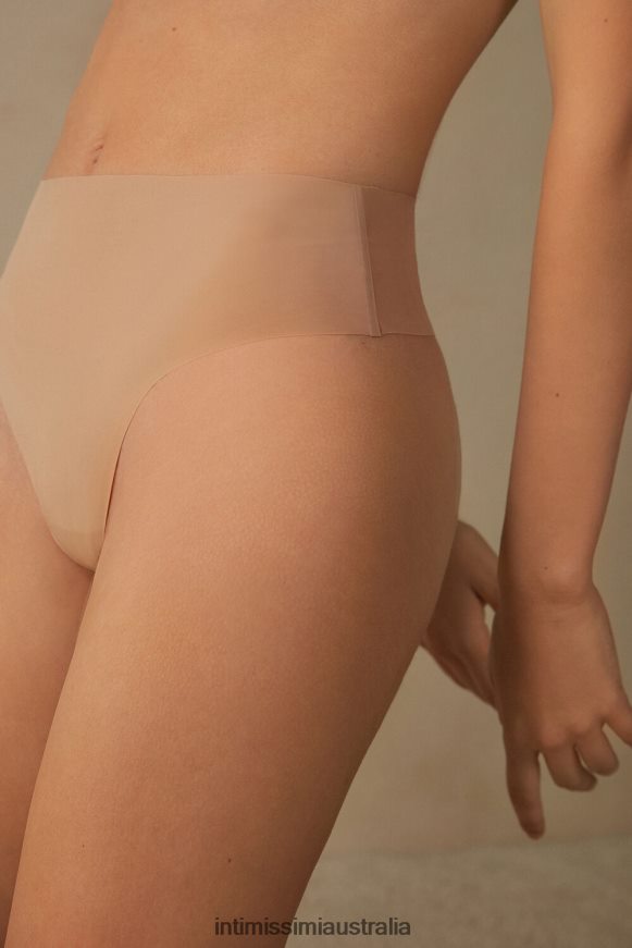 Intimissimi Women 044-Soft Beige Underwear 0RJT481025 High-Waisted Thong in Seamless Ultralight Microfibre