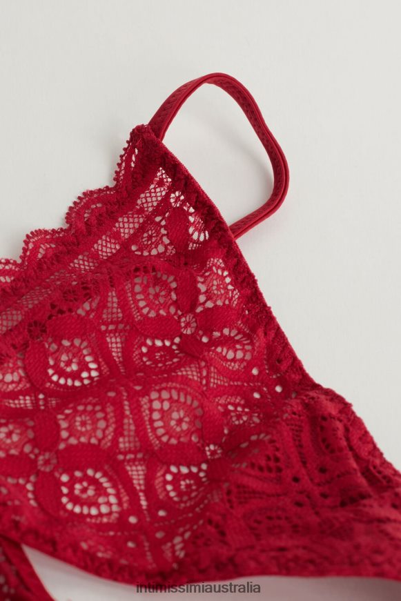 Intimissimi Women 1473-Red Underwear 0RJT481034 Lace Thong with Side Straps