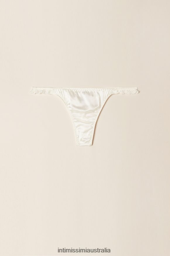 Intimissimi Women 2127-Powder White Underwear 0RJT481129 Silk and Lace G-String