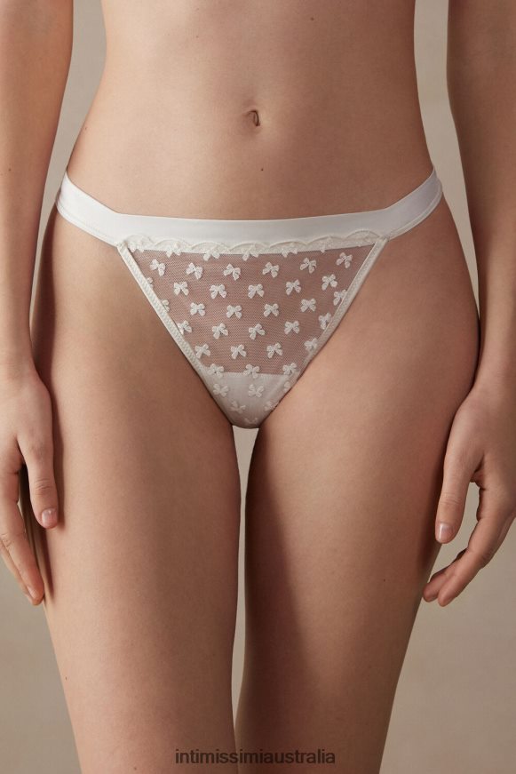 Intimissimi Women 2127-Powder White Underwear 0RJT48969 Love Cadeau Thong with Side Straps