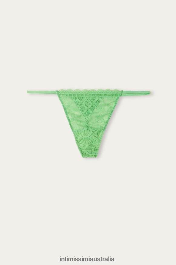 Intimissimi Women 218J-Apple Mint Underwear 0RJT48983 Lace Thong with Side Straps
