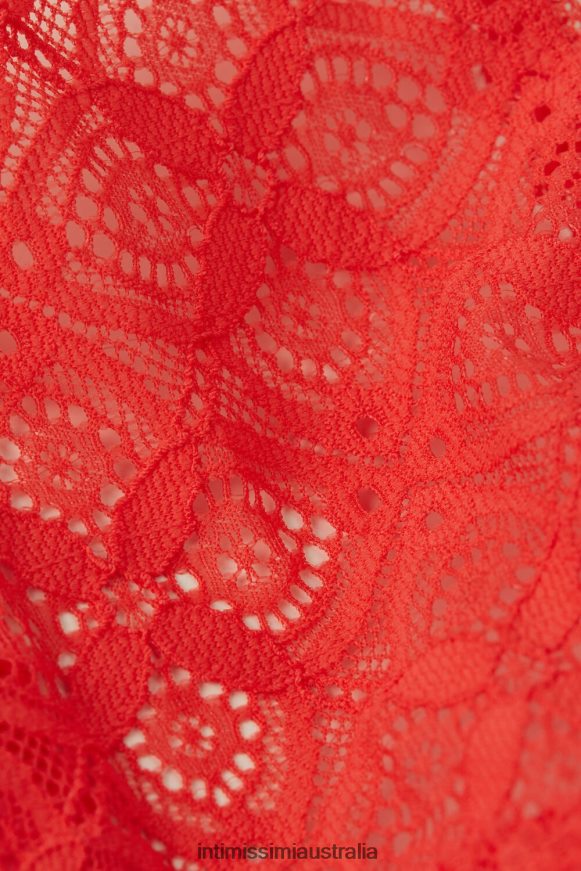 Intimissimi Women 219J-Flame Scarlet Underwear 0RJT48981 Lace Thong with Side Straps