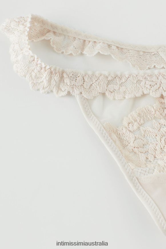 Intimissimi Women 2280-Pink Silk Underwear 0RJT481017 Pretty Flowers Thong with Side Straps