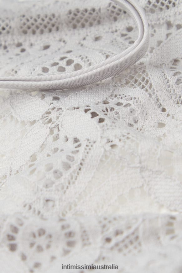 Intimissimi Women 347J-Ice Grey Underwear 0RJT48897 Lace Thong with Side Straps