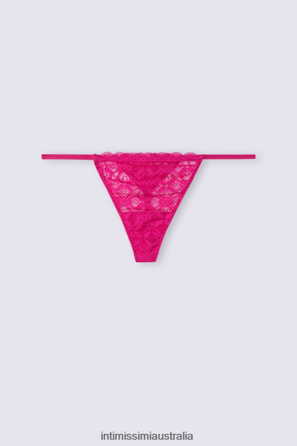 Intimissimi Women 348J-Purple Orchid Underwear 0RJT48893 Lace Thong with Side Straps