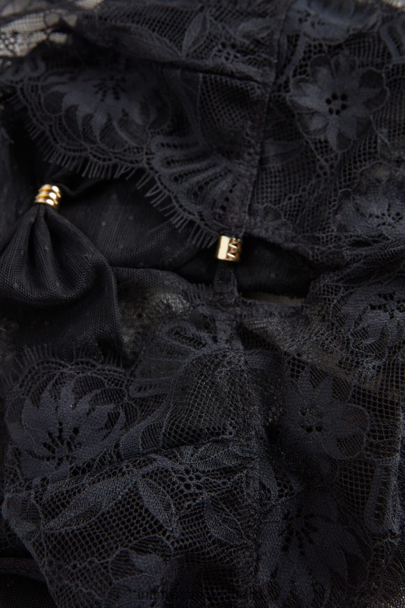 Intimissimi Women 019-Black Apparel 0RJT481204 Sensual Flowers Tulle and Lace Bodysuit