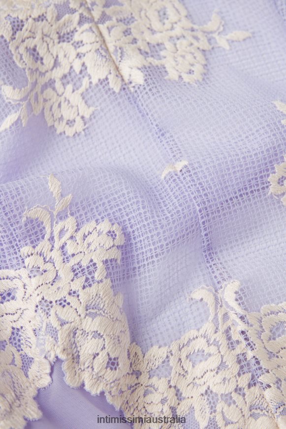 Intimissimi Women 214J-Sweet Lavender/Ivory Apparel 0RJT481216 Pretty Flowers Lace and Tulle Body