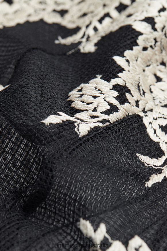 Intimissimi Women 9887-Black/Ivory Apparel 0RJT481228 Pretty Flowers Lace and Tulle Body