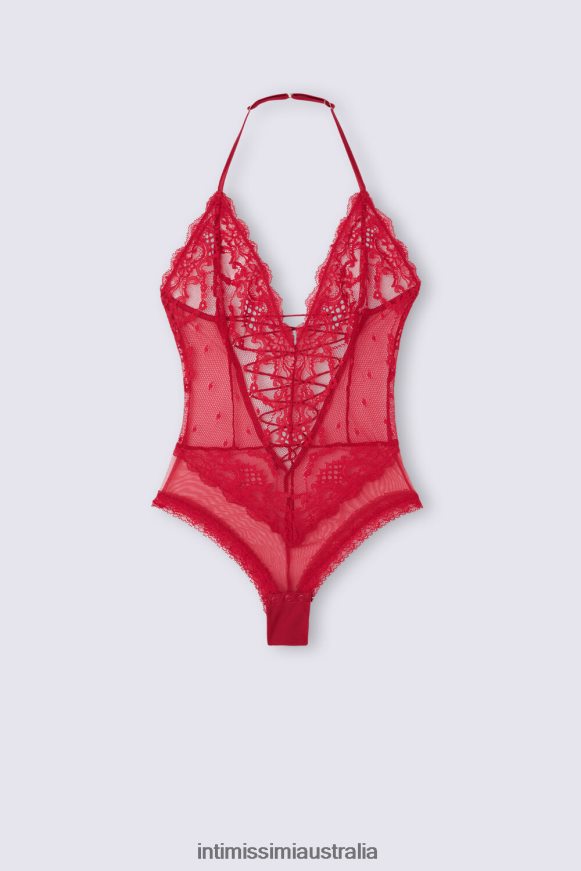Intimissimi Women 9888-Sealing Wax Red Apparel 0RJT481206 Sinful Fantasies Lace and Tulle Body