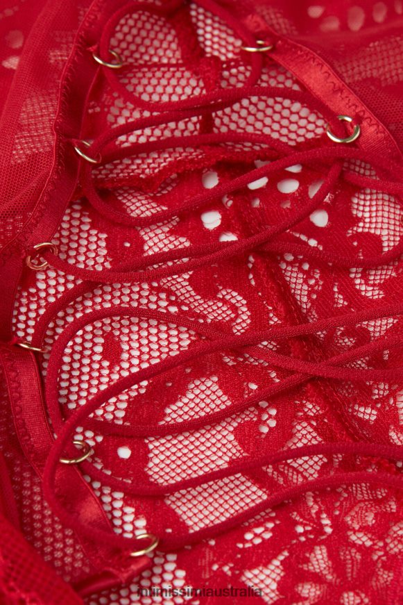 Intimissimi Women 9888-Sealing Wax Red Apparel 0RJT481206 Sinful Fantasies Lace and Tulle Body
