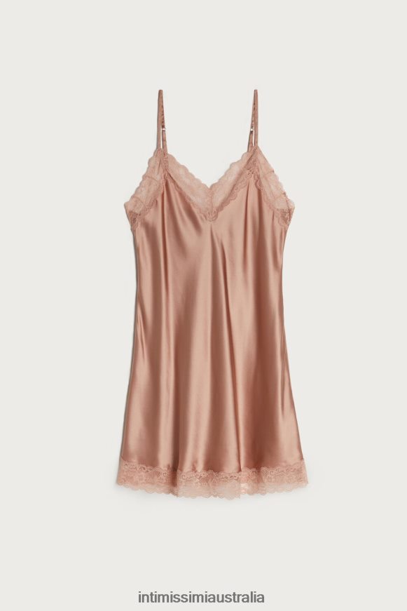 Intimissimi Women 163I-Satin Pink Apparel 0RJT481245 Silk Slip with Lace Insert Detail