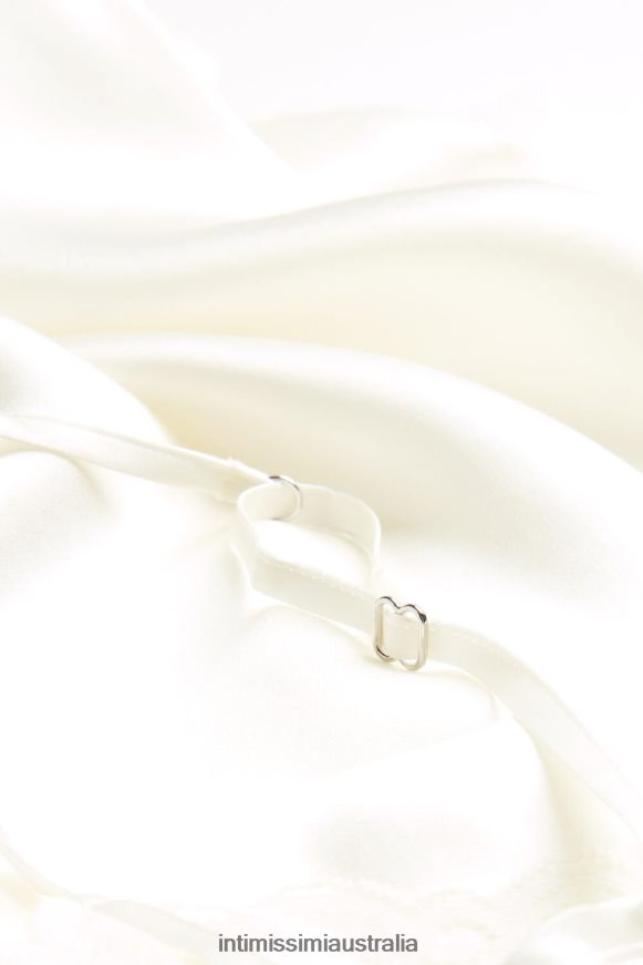 Intimissimi Women 2127-Powder White Apparel 0RJT481244 Silk Slip with Lace Insert Detail