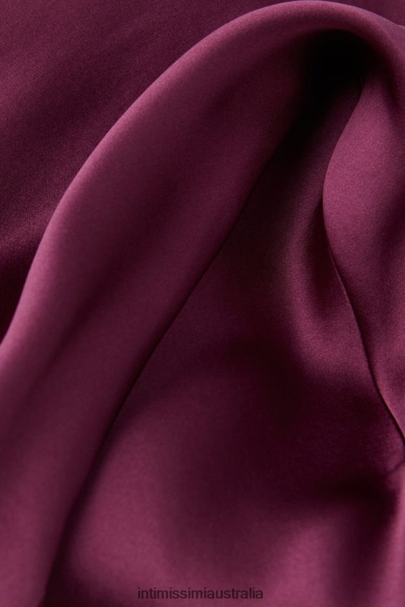 Intimissimi Women 345J-Purple Wine Apparel 0RJT481201 Silk Slip with Lace Insert Detail