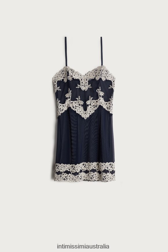 Intimissimi Women 347I-Deep Blue/Vanilla Apparel 0RJT481243 Pretty Flowers Babydoll