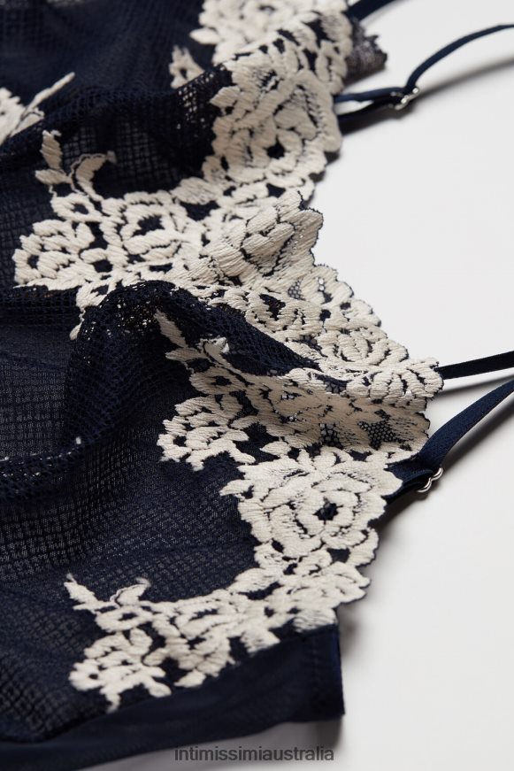 Intimissimi Women 347I-Deep Blue/Vanilla Apparel 0RJT481243 Pretty Flowers Babydoll