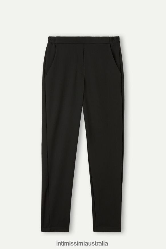 Intimissimi Women 019-Black Apparel 0RJT481330 Full-Length Trousers with Pockets
