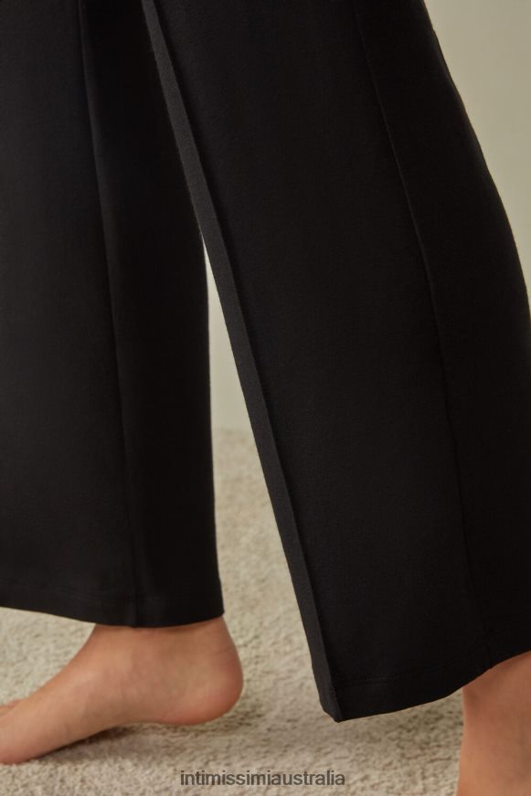 Intimissimi Women 019-Black Apparel 0RJT481380 Modal Fleece with Cashmere Palazzo Trousers