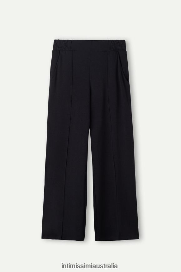 Intimissimi Women 019-Black Apparel 0RJT481380 Modal Fleece with Cashmere Palazzo Trousers